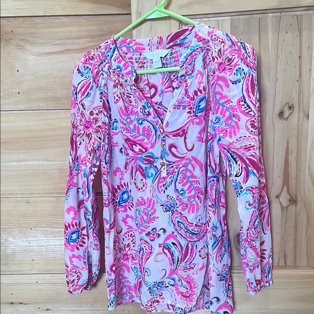 Lilly Pulitzer Pink and Blue Patterned Top